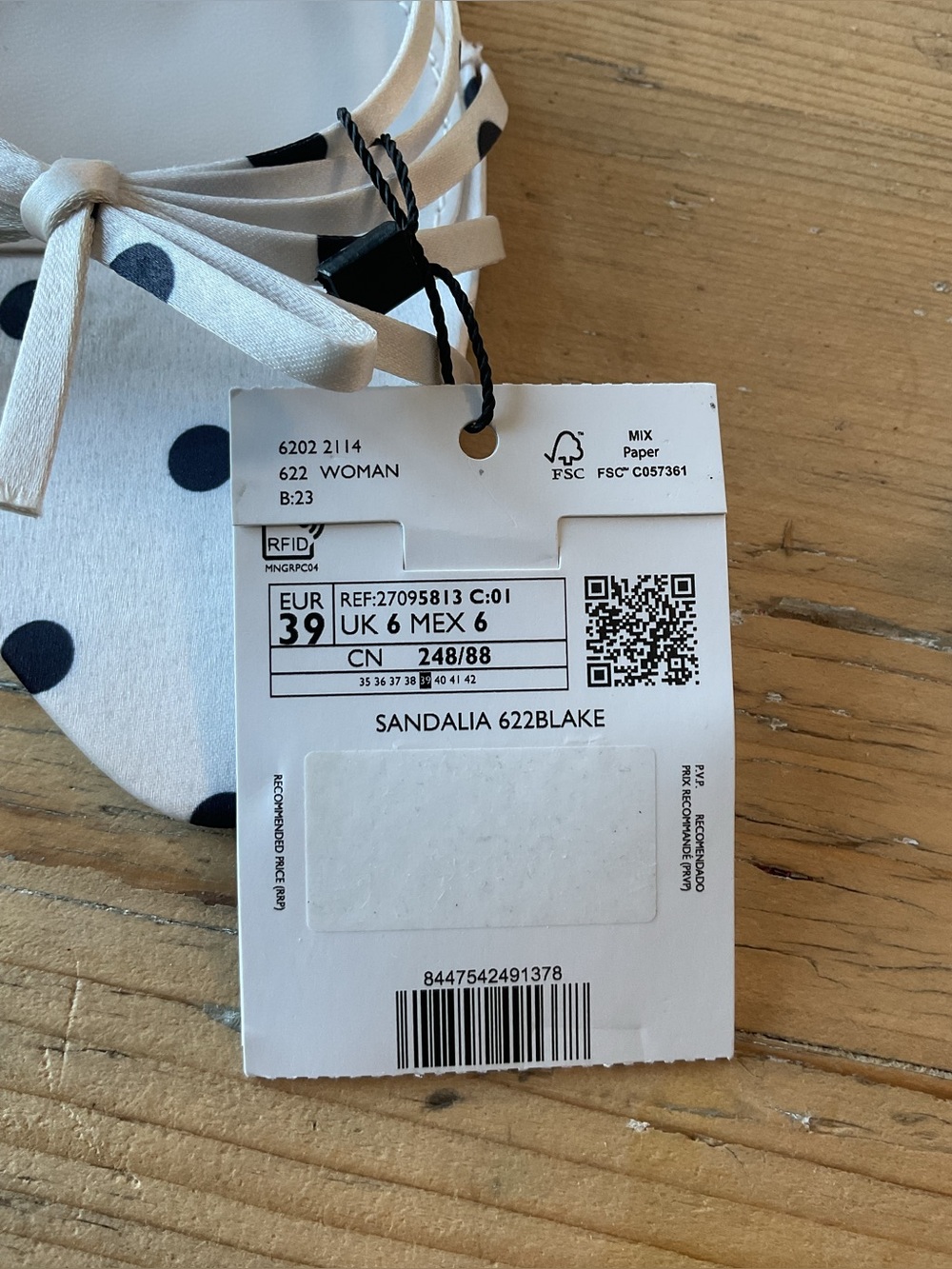 NWT Mango Polka-dot sandals size 8 1/2 - Picture 8 of 9